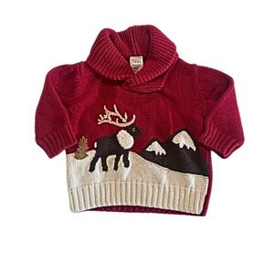 Gymboree 3-6 month like new baby boy cotton novelty elk knit winter sweater